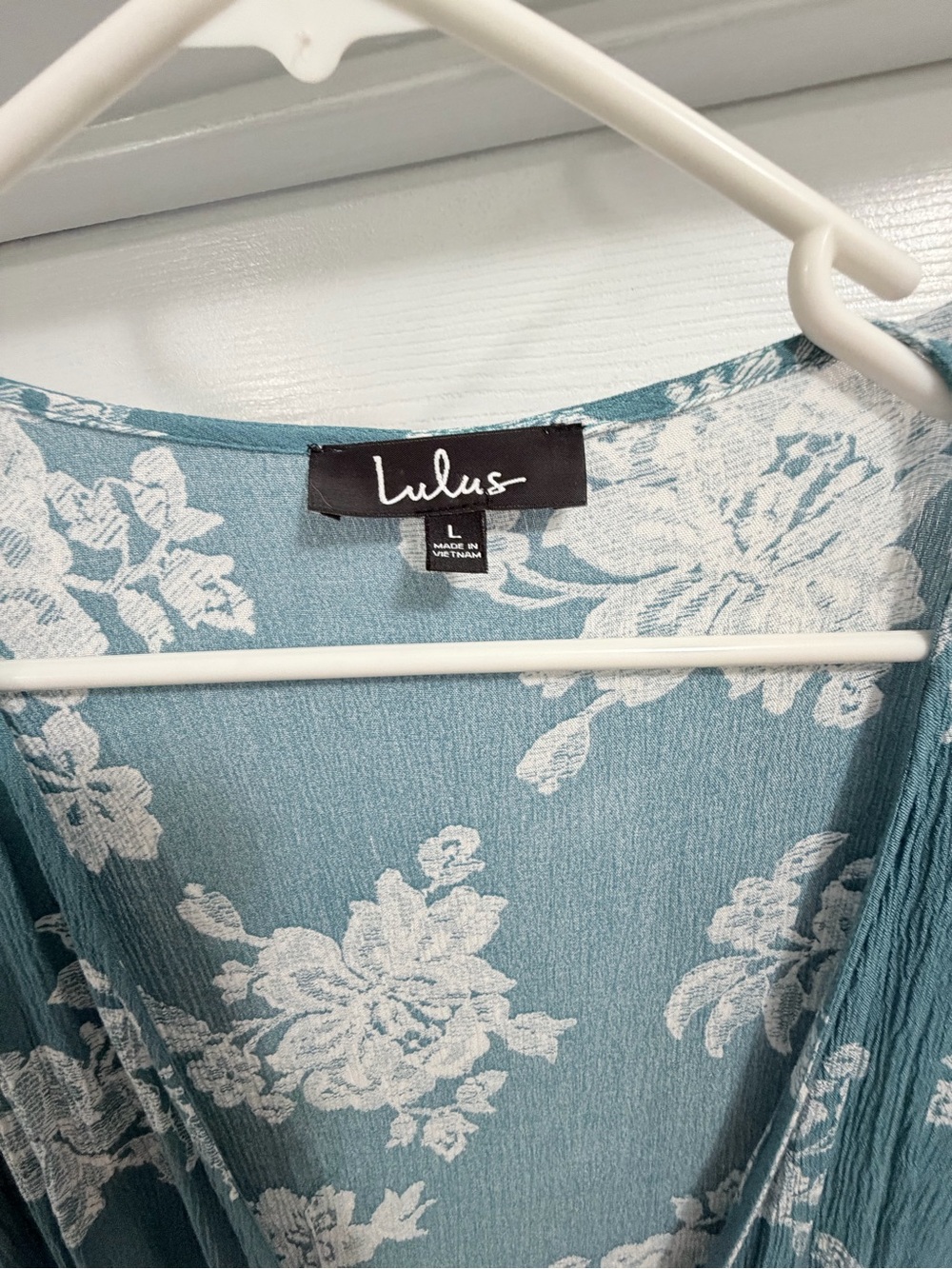 Lulu's Teal Floral Maxi Dress with White Print - Picture 2 of 6